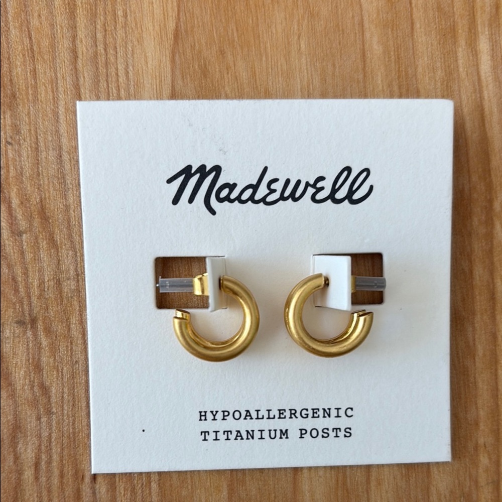 Madewell Gold Geometric Hoop Earrings